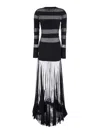 Norma Kamali Black Long Dress With Semi-sheer Design And Flared Skirt In Tech Fabric Woman In Black
