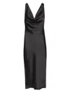 Norma Kamali Drape Neck Satin Dress