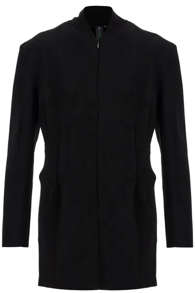 Norma Kamali Black Mini Slim Dress With Front Zip