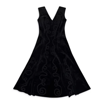 Norma Kamali Black Passementerie Reversible Grace Day Dress