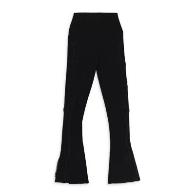 Norma Kamali Black Passementerie Spat Leggings