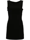 Norma Kamali Black Pickleball Ruched Mini Dress In Black