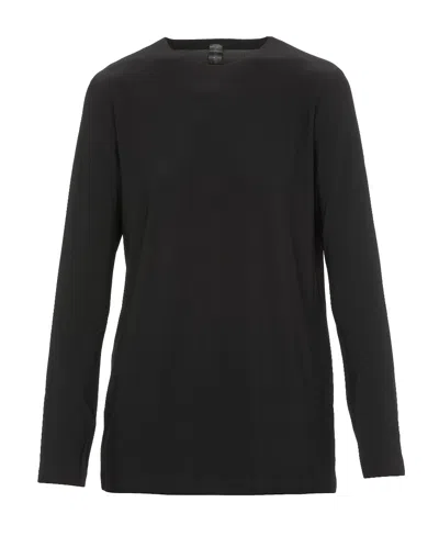 Norma Kamali Black Round Neck Blouse
