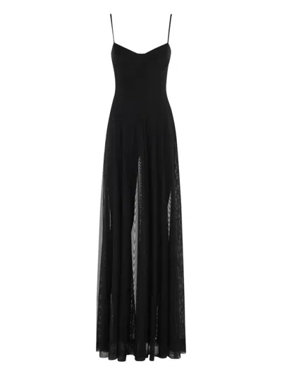 Norma Kamali Black Semi-sheer Maxi Dress