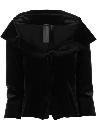 NORMA KAMALI BLACK SINGLE-BREASTED BLAZER JACKET