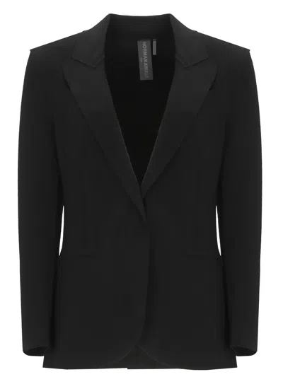 Norma Kamali Black Single Breasted Velcro Blazer