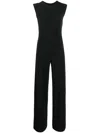 NORMA KAMALI BLACK SLEEVELESS STRAIGHT-LEG JUMPSUIT