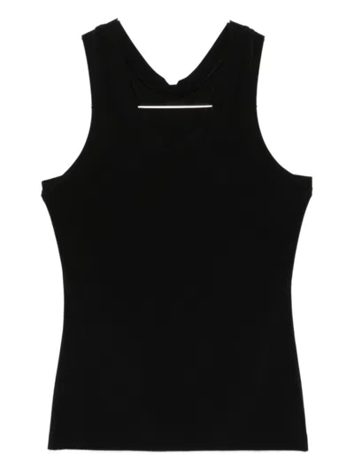 NORMA KAMALI WOMEN BLACK SLEEVELESS TANK TOP, S LUXURY TOPS FOR WOMEN DARVEYS