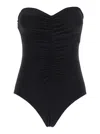 Norma Kamali Black Sleeveless Top With Ruches In Tech Fabric Woman