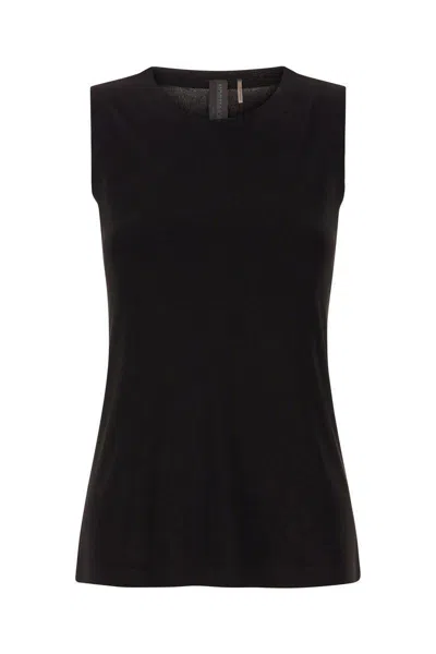Norma Kamali Black Sleeveless Top In Tech Fabric Woman