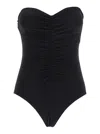 Norma Kamali Black Sleeveless Top With Ruches In Tech Fabric Woman