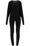 Shop Norma Kamali Black Slim Fit Long Sleeve V Neck Jumpsuit