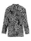 Norma Kamali Leopard Print Single-breasted Jacket In Gold