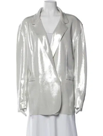 Pre-owned Norma Kamali Blazer In Metallic/silver