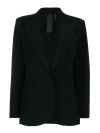 Norma Kamali Blazer Women Black Notch Lapels Single-breasted Jacket Gbo233 In Black