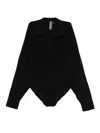 Norma Kamali Black Bodysuit With Deep V-neckline In Black