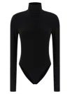 Norma Kamali Fitted Long-sleeve Top With High Neckline In Black