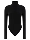 Norma Kamali Fitted Long-sleeve Top With High Neckline In Black