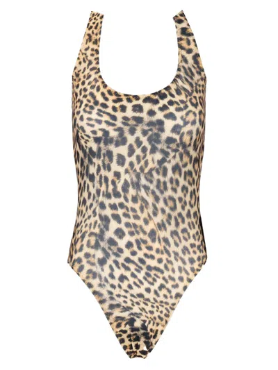 Norma Kamali Super Low Bakc Mio Swimwear In Brown