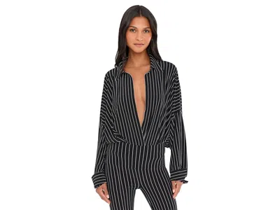 Norma Kamali Oversized Bodysuit In Black