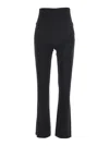 Norma Kamali Boot Black Pants With High Waist And Wide Leg In Tech Fabric Stretch Woman