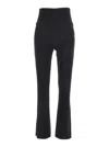 Norma Kamali Boot Black Pants With High Waist And Wide Leg In Tech Fabric Stretch Woman