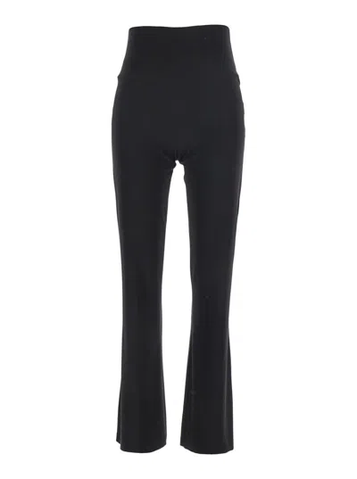 Norma Kamali 'boot' Black Pants With High Waist And Wide Leg In Tech Fabric Stretch Woman