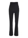 Norma Kamali Boot Black Pants With High Waist And Wide Leg In Tech Fabric Stretch Woman In Black