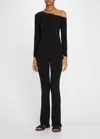 Norma Kamali Long Sleeve Turtleneck Skull Cap Catsuit In Black