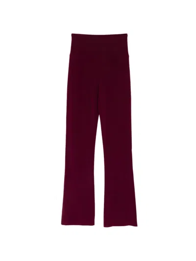 Norma Kamali Boot Pant Trousers In Burgundy