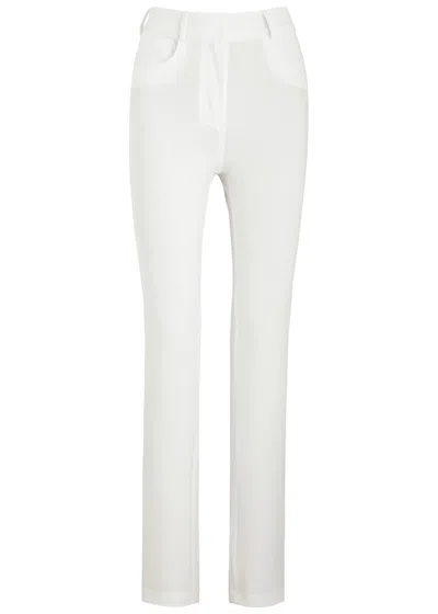 Norma Kamali Bootcut Stretch-jersey Trousers In White