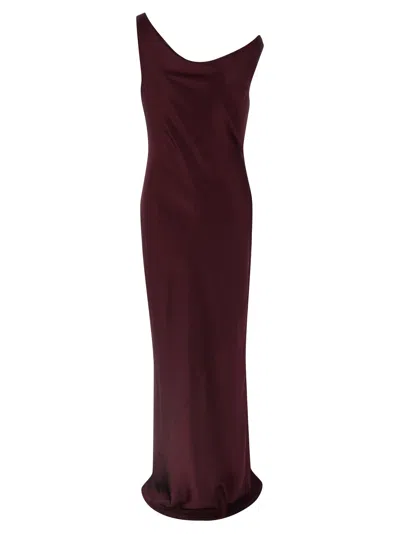 Norma Kamali Bordeaux Polyester Long Women's Dress