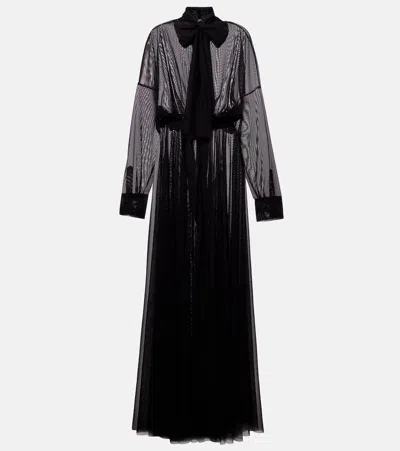 Norma Kamali Bow-detail Flared Gown In Black
