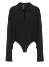 Norma Kamali Boyfriend Bodysuit In Black