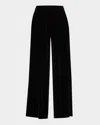 Norma Kamali Boyfriend Elephant Velvet Sweatpants In Black