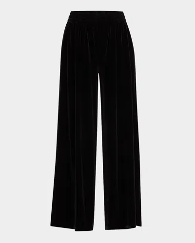Norma Kamali Boyfriend Elephant Velvet Sweatpants In Black