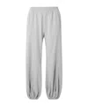 Norma Kamali Boyfriend Puff Jog Sweatpants Light Heather Grey In White