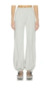 Norma Kamali Boyfriend Puff Jog Sweatpants Light Heather Grey In White