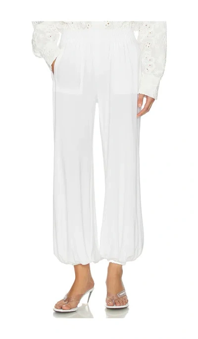 Norma Kamali Boyfriend Puff Jog Pant In White