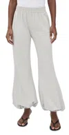 Norma Kamali Boyfriend Puff Jog Sweatpants Light Heather Grey In White