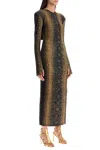 Norma Kamali Brown Slim Fit Long Python Effect Dress In Brown