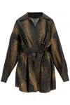 Norma Kamali Brown Snake Print Oversized Mini Dress In Brown