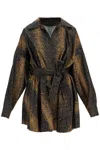 Norma Kamali Brown Snake Print Oversized Mini Dress In Brown