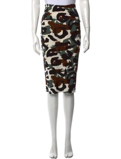 Pre-owned Norma Kamali Camouflage Print Knee-length Skirt In Neutral