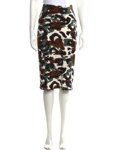 Pre-owned Norma Kamali Camouflage Print Midi Length Skirt In Neutral