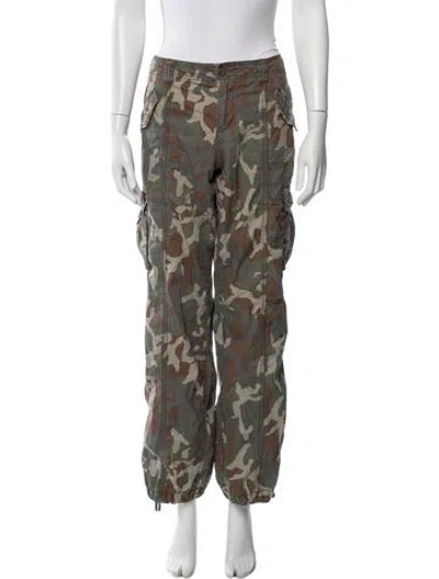 Pre-owned Norma Kamali Camouflage Print Straight Leg Pants In Neutrals