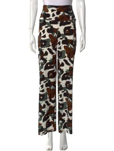 Pre-owned Norma Kamali Camouflage Print Wide Leg Pants In Black