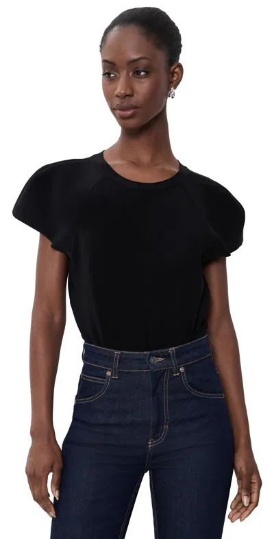 Norma Kamali Cap Sleeve Bomber Bodysuit Black