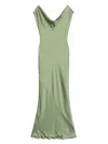 Norma Kamali Cap Sleeve Maria Gown Dress In Green