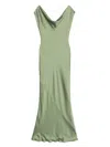 Norma Kamali Cap Sleeve Maria Gown Dress In Green